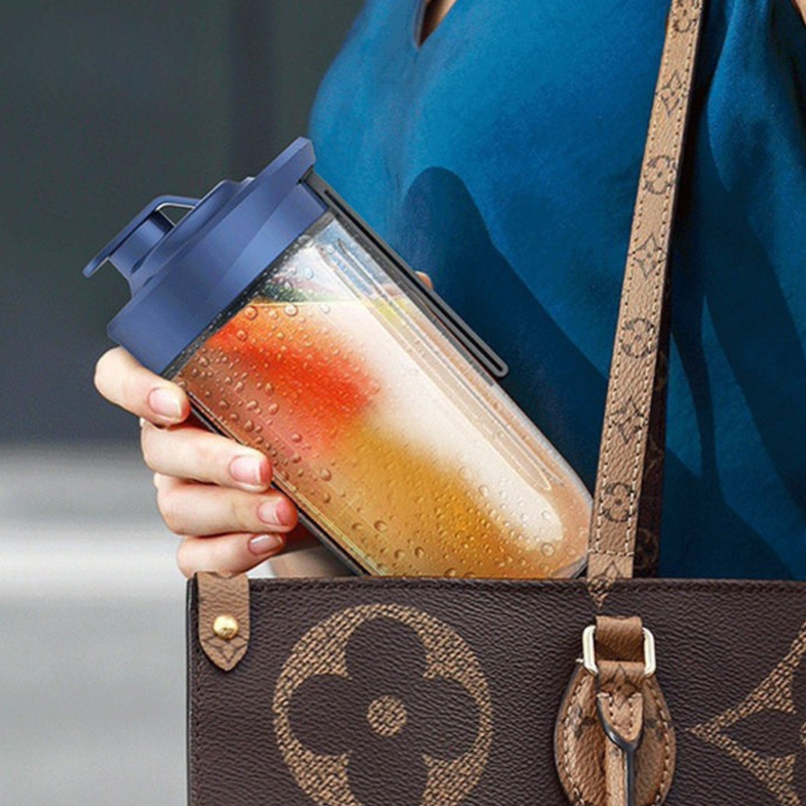 Portable Personal Blender with 6-Blade Power USB Rechargeable 400ml Smoothie & Juice Cup for Home, Travel & Gym